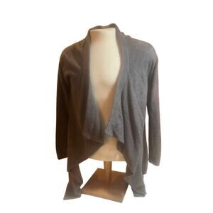Barefoot Dreams Bamboo Chic Lite WOMENS L/XL GRAY OPEN FRONT CARDIGAN SUPER SOFT